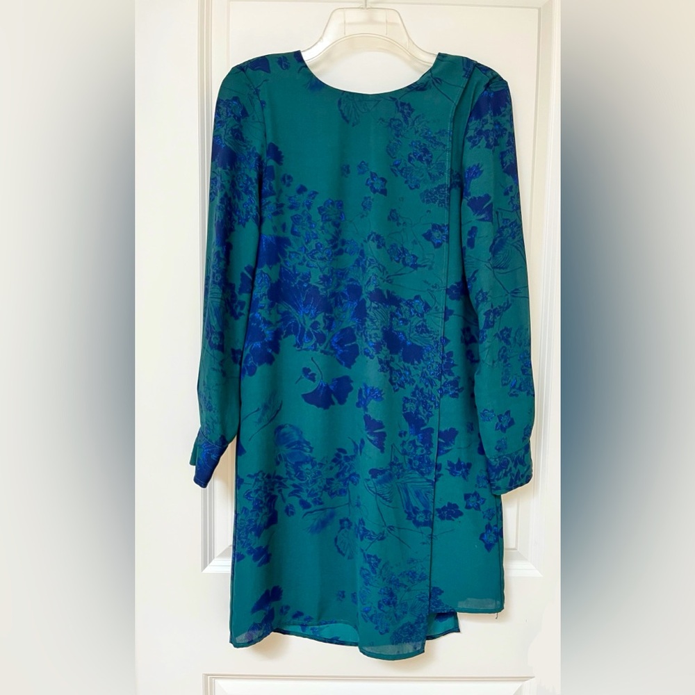 Carolina Belle Green Sheath Dress with Cuffed Long Sleeves